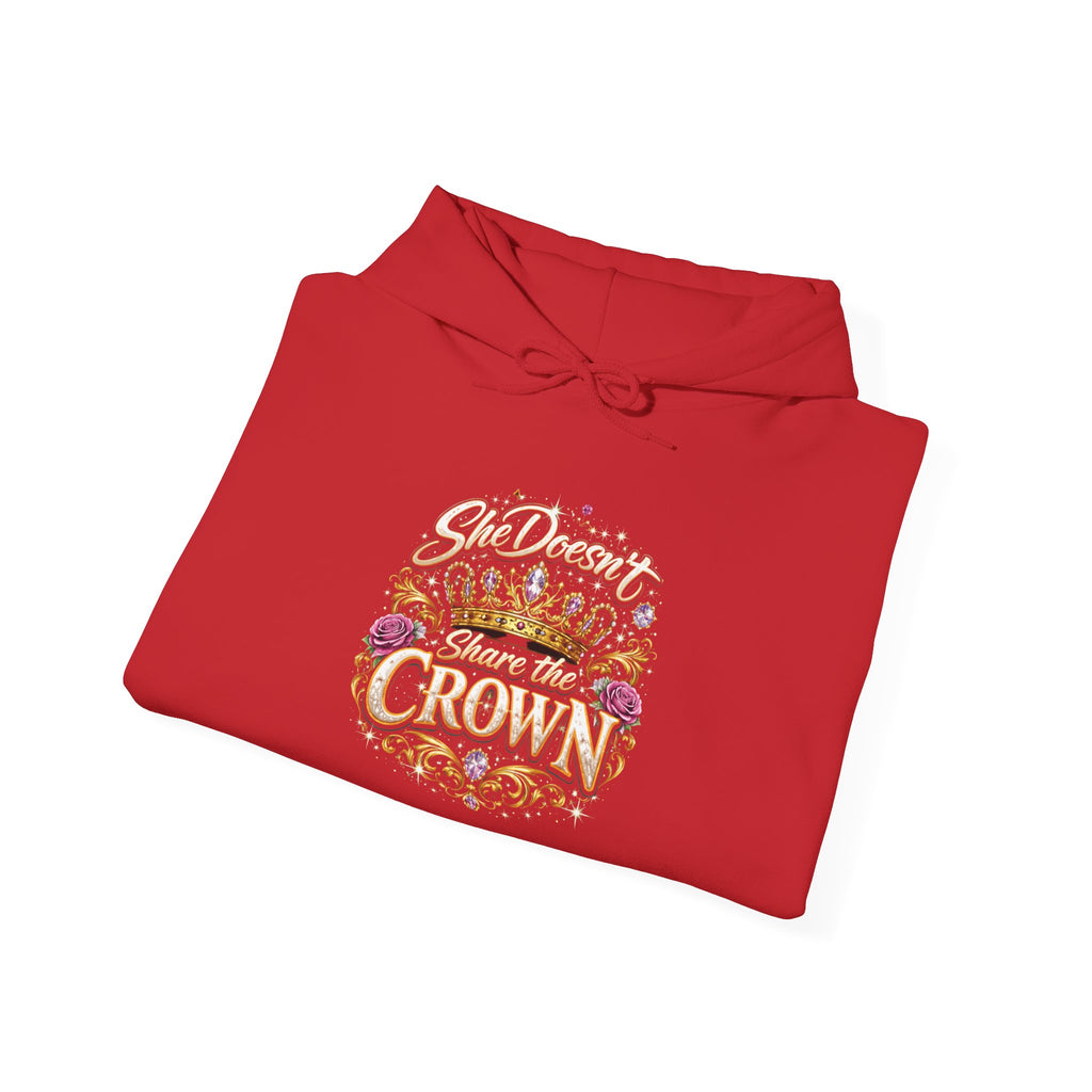 Hoodie — "She Doesn't Wear a Crown, She Wears It" Floral Empowerment Pullover