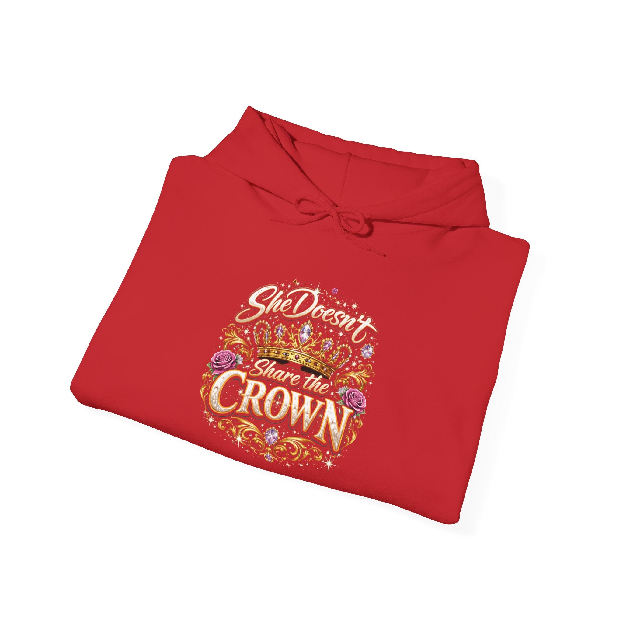 Hoodie — "She Doesn't Wear a Crown, She Wears It" Floral Empowerment Pullover
