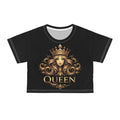 Queen Graphic Crop Tee — Regal Crowned Woman Design