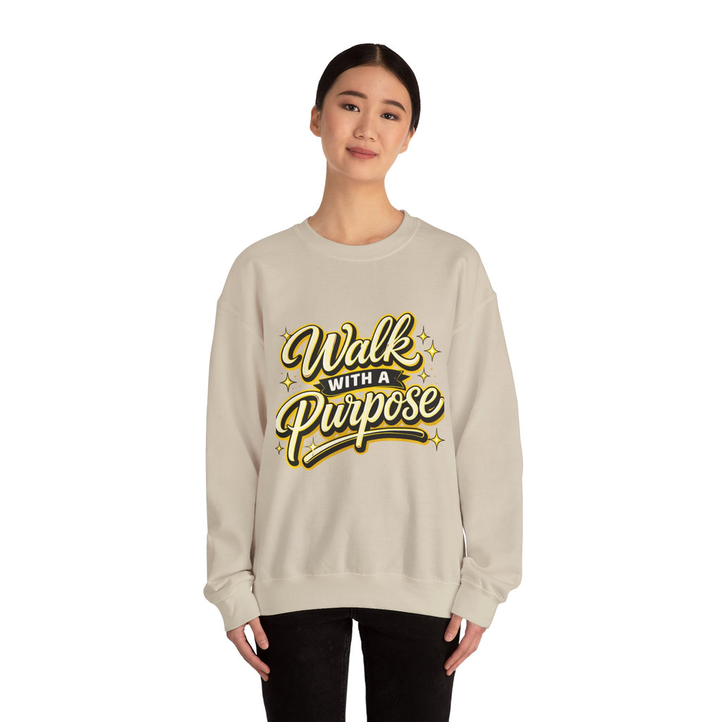 Walk With a Purpose Crewneck Sweatshirt — Inspirational Graphic Pullover
