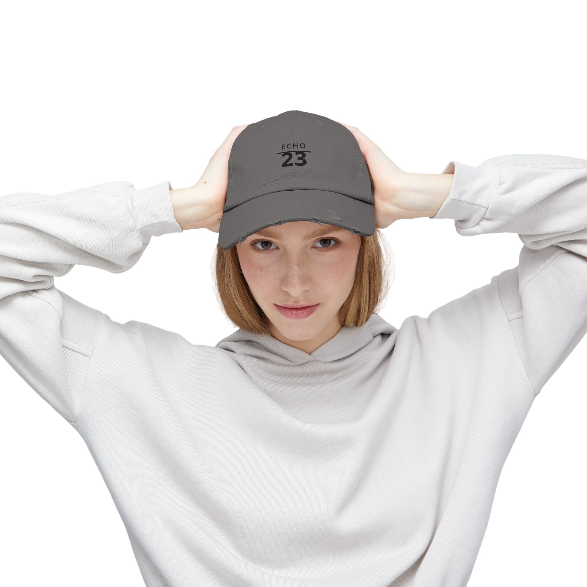 Distressed Echo 23 Baseball Cap — Vintage Washed Dad Hat