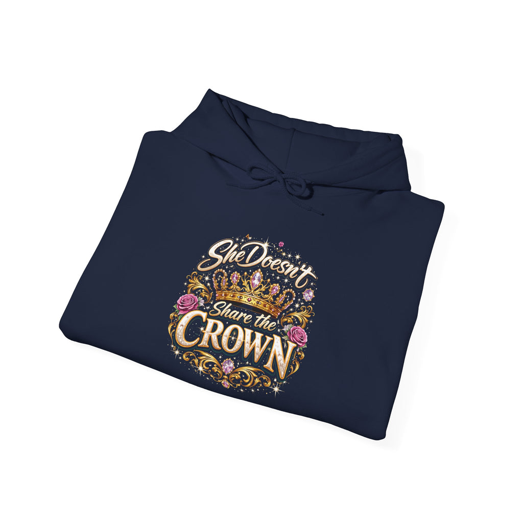 Hoodie — "She Doesn't Wear a Crown, She Wears It" Floral Empowerment Pullover
