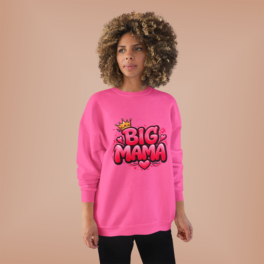 Big Mama Crewneck Sweatshirt — Pink Crown Graphic Mom Gift