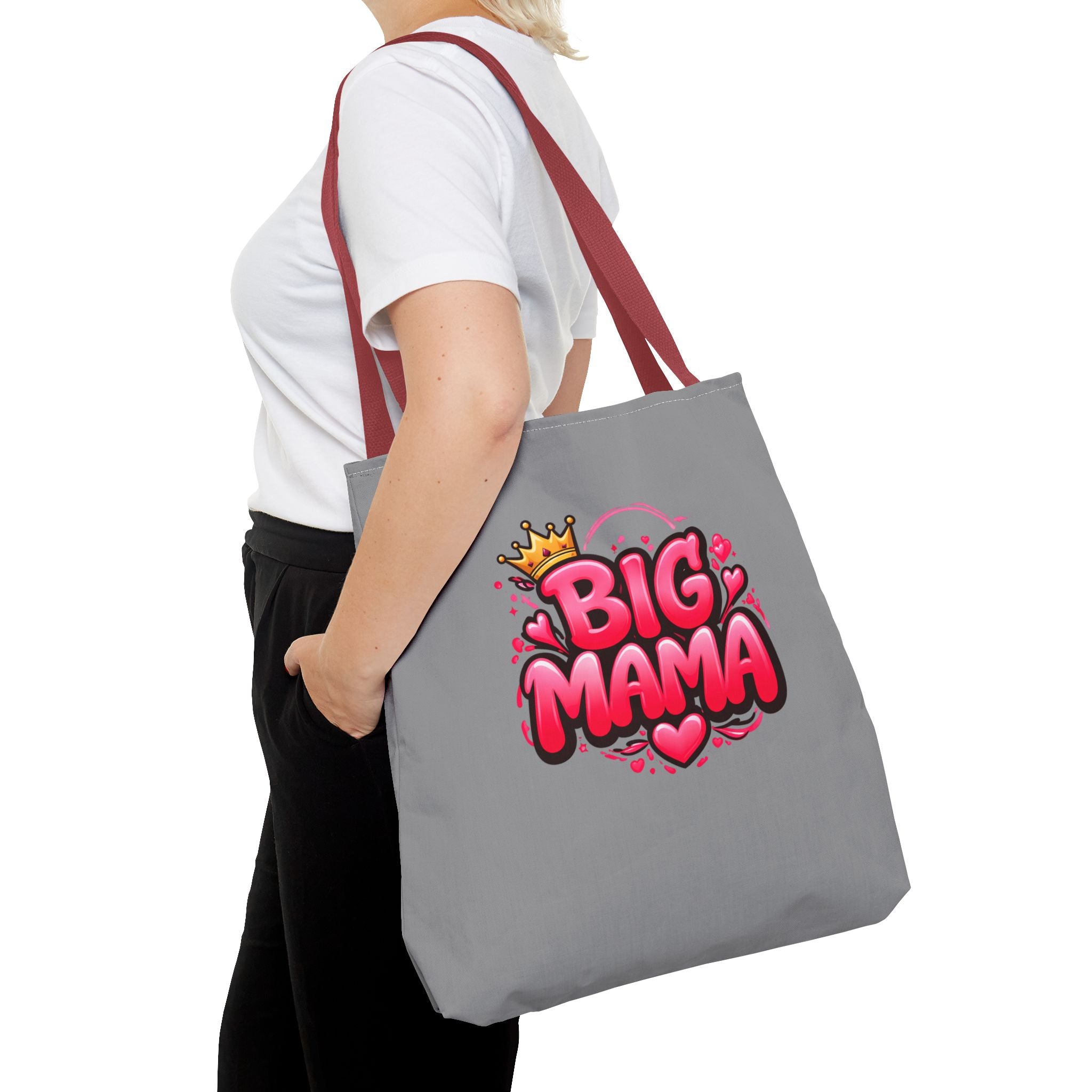Big Mama Tote Bag — Cute Pink Crown Graphic Tote for Moms, Mother’s Day Gift