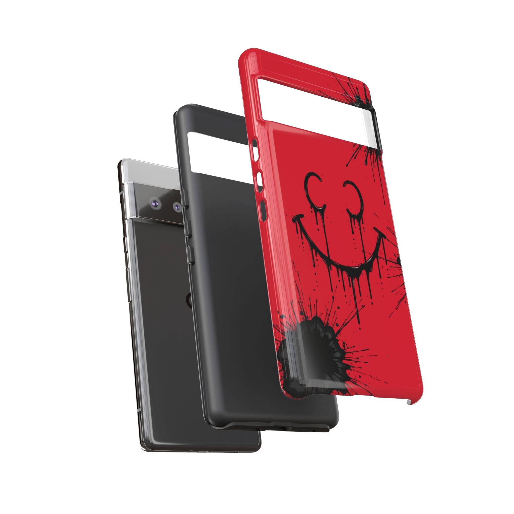 Protective Phone Case — Red Drip Smile Splatter Design
