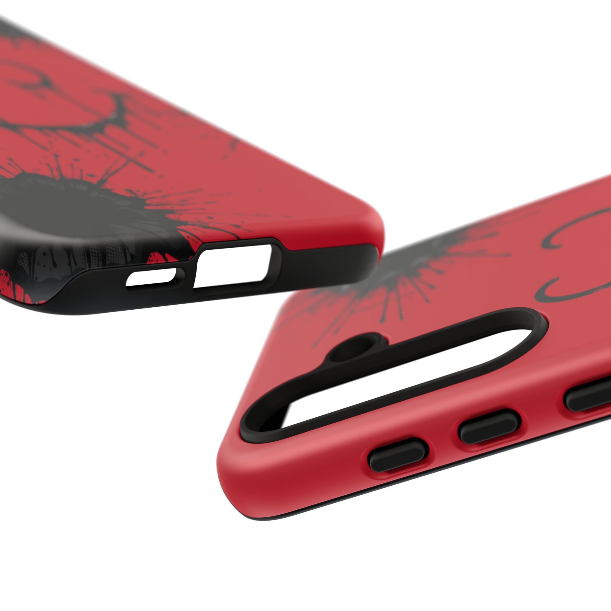 Protective Phone Case — Red Drip Smile Splatter Design