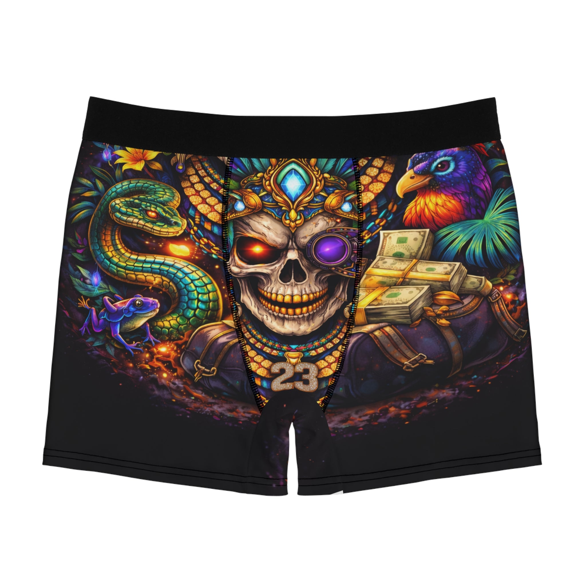 Skull & Jungle Boxer Briefs — Vibrant Day of the Dead AOP Men’s Underwear