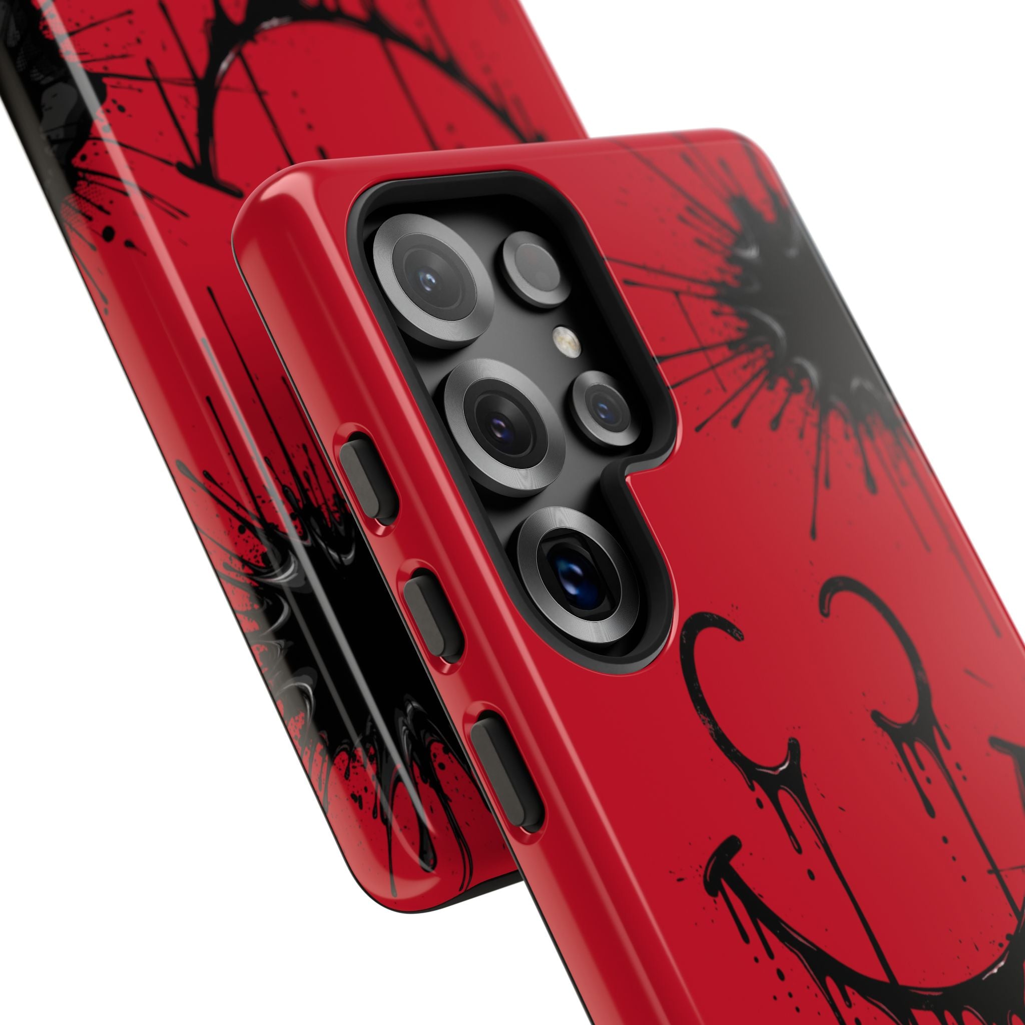 Protective Phone Case — Red Drip Smile Splatter Design