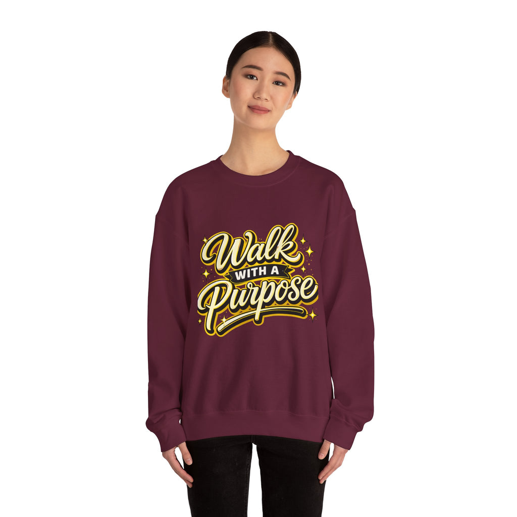 Walk With a Purpose Crewneck Sweatshirt — Inspirational Graphic Pullover