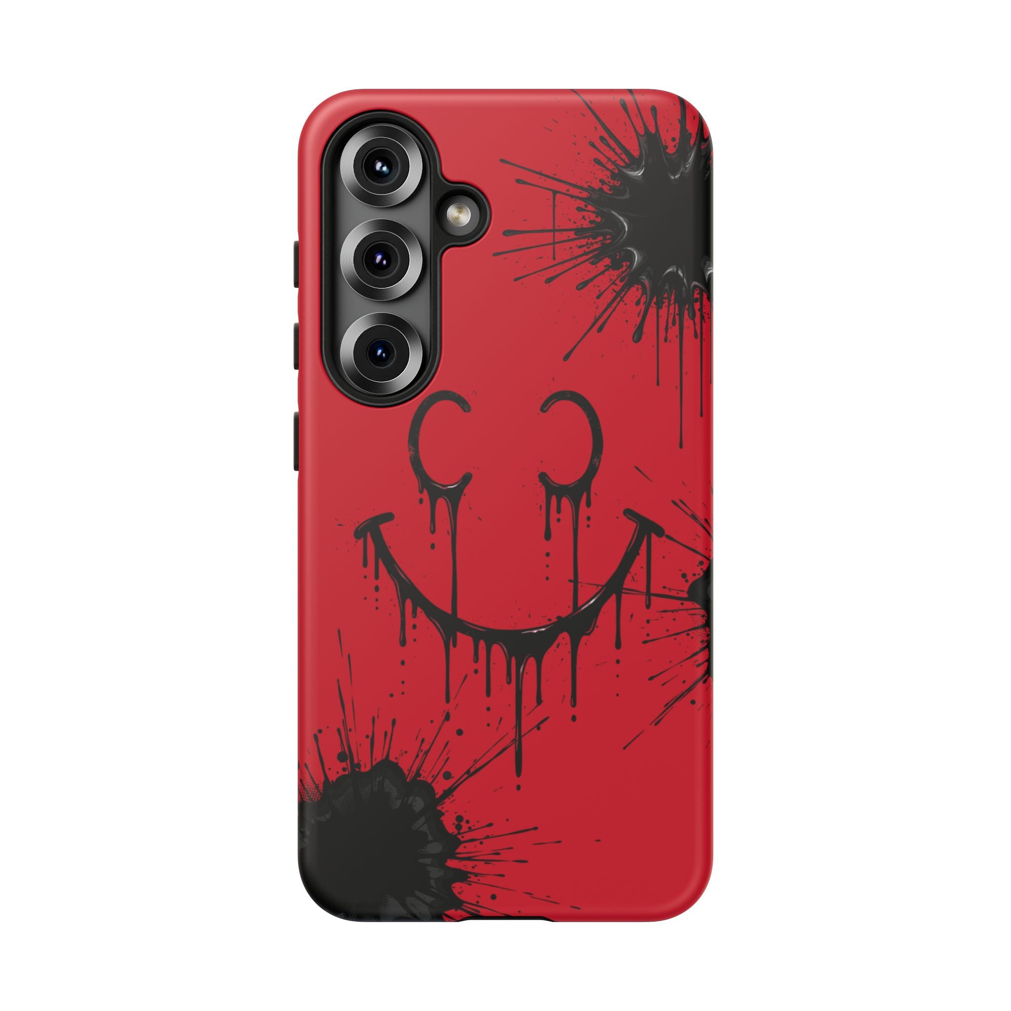 Protective Phone Case — Red Drip Smile Splatter Design