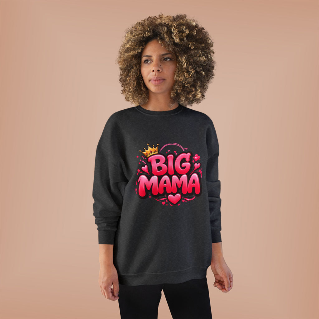 Big Mama Crewneck Sweatshirt — Pink Crown Graphic Mom Gift