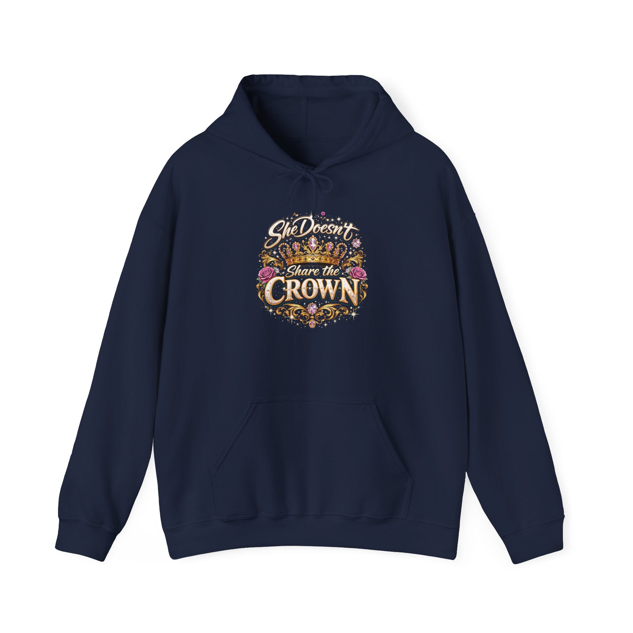 Hoodie — "She Doesn't Wear a Crown, She Wears It" Floral Empowerment Pullover