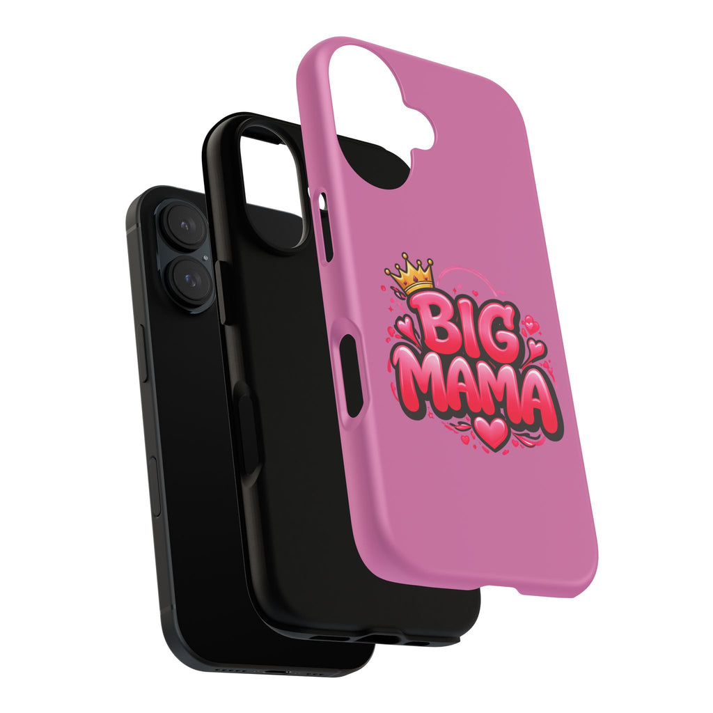Big Mama Pink Phone Case — Cute Crowned Heart Graphic Tough Case