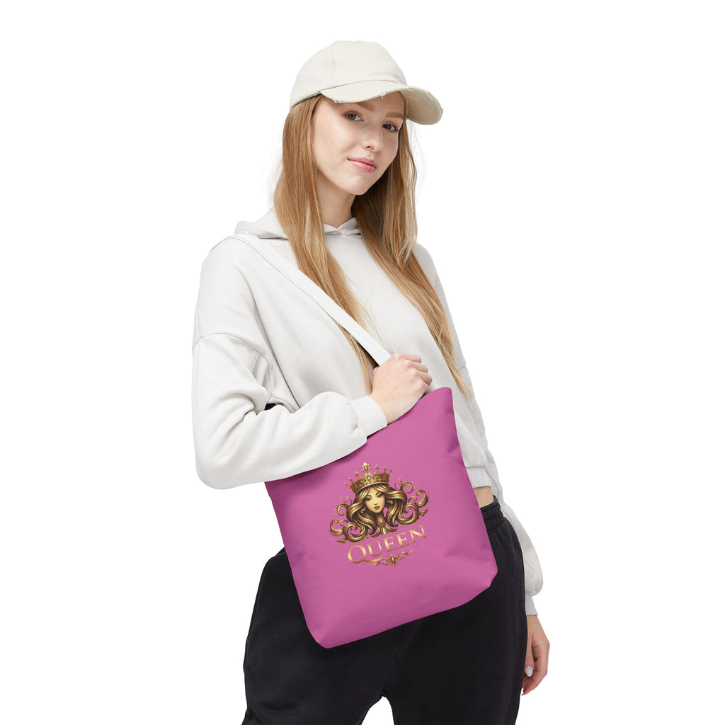 Queen Crown Pink Tote Bag — "Mind Yours" Graphic All-Over Print