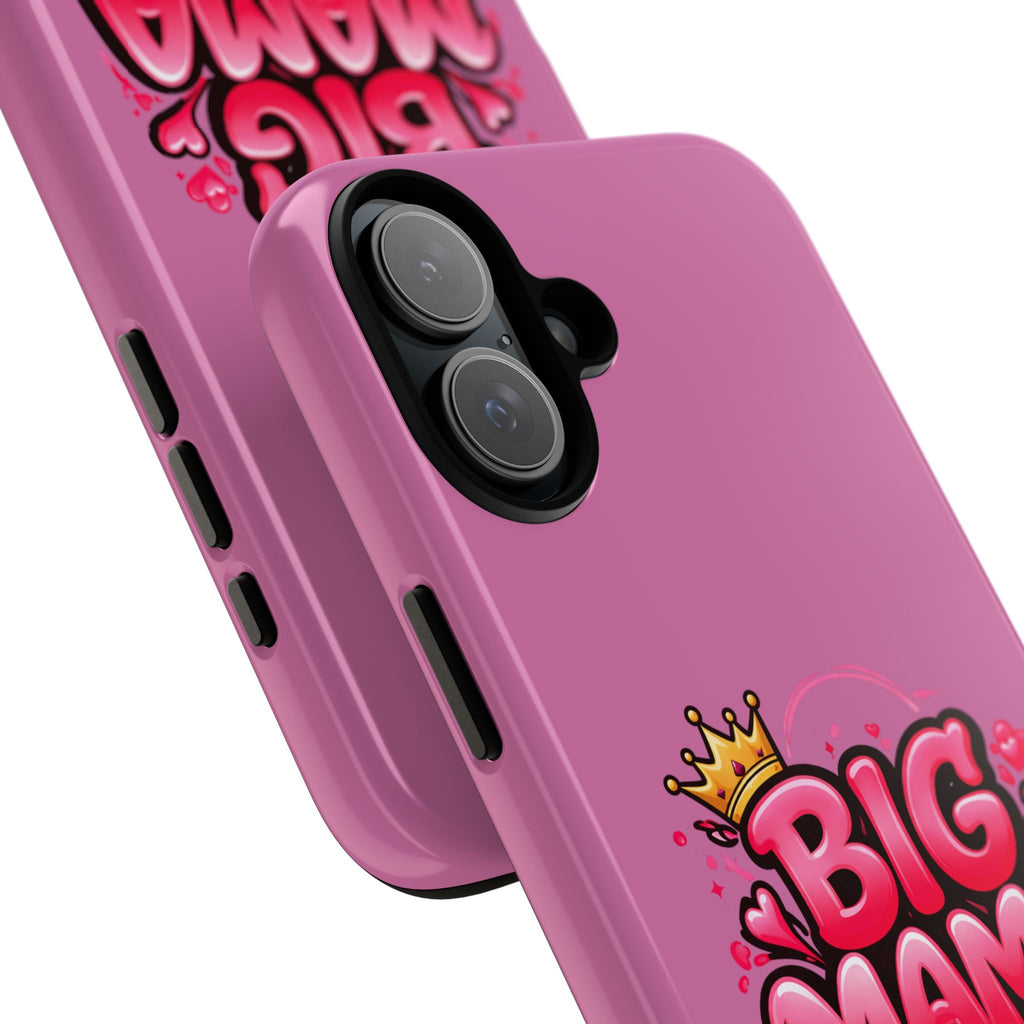 Big Mama Pink Phone Case — Cute Crowned Heart Graphic Tough Case