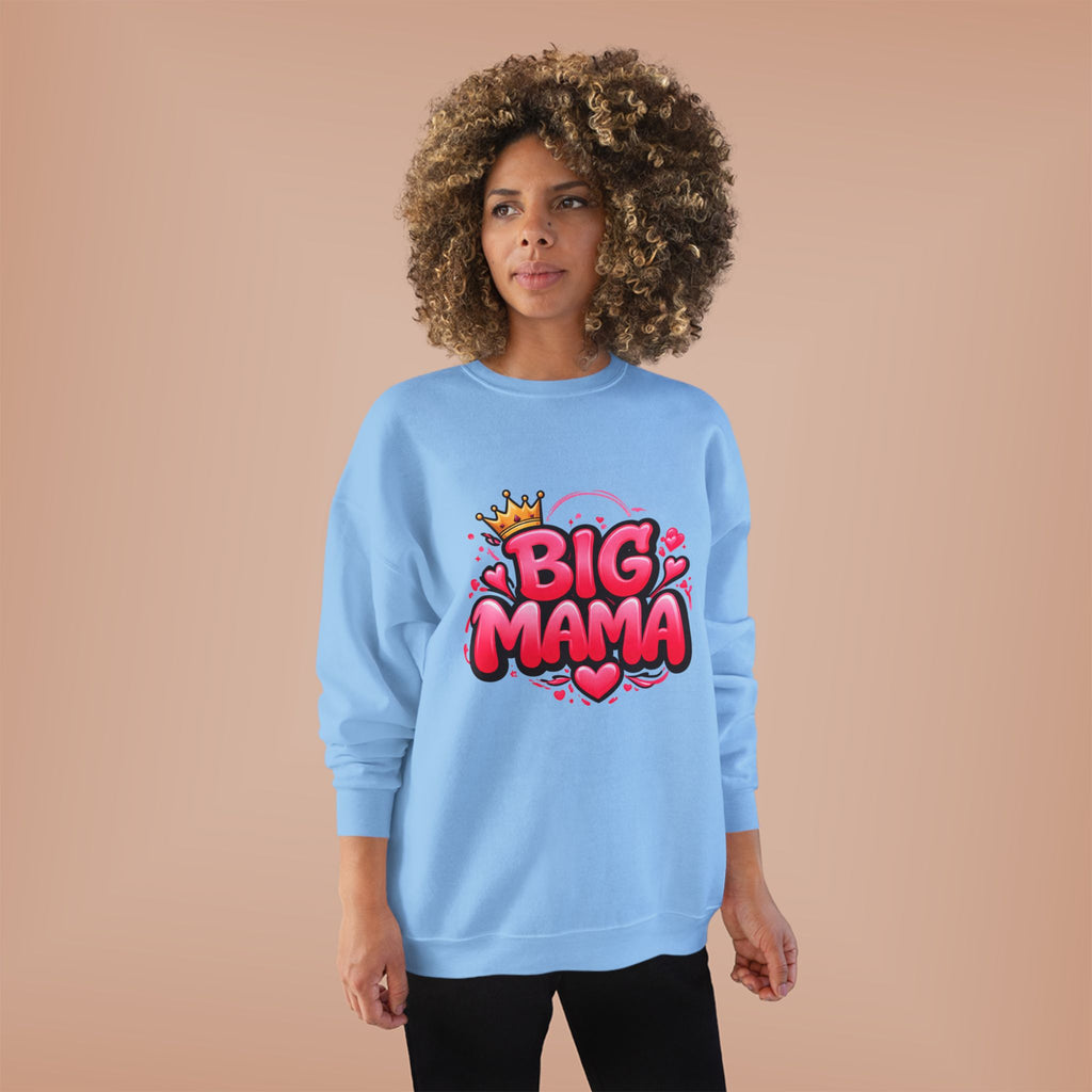 Big Mama Crewneck Sweatshirt — Pink Crown Graphic Mom Gift