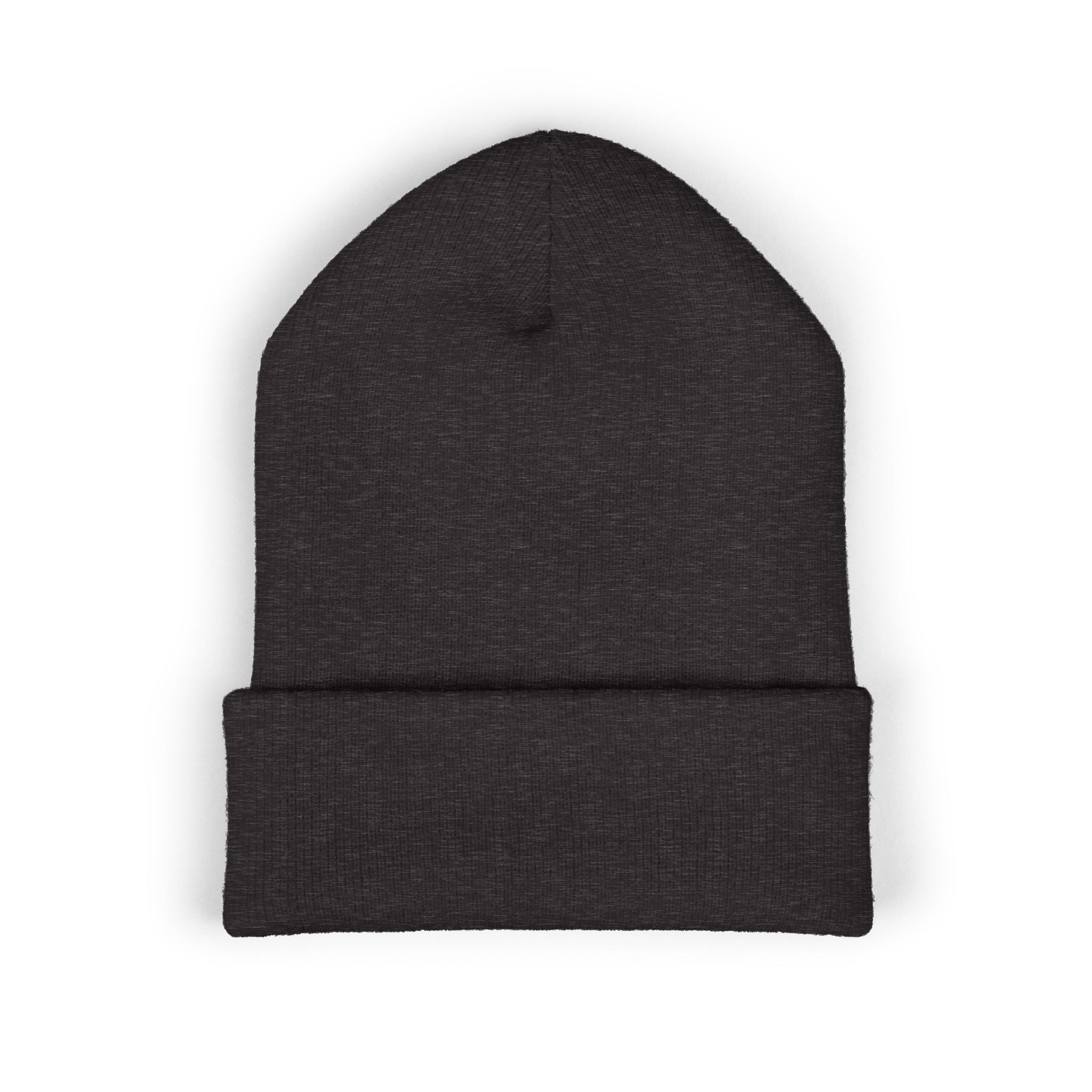 E23 Embroidered Cuffed Beanie — RIP Twenties Gold Script Knit Hat