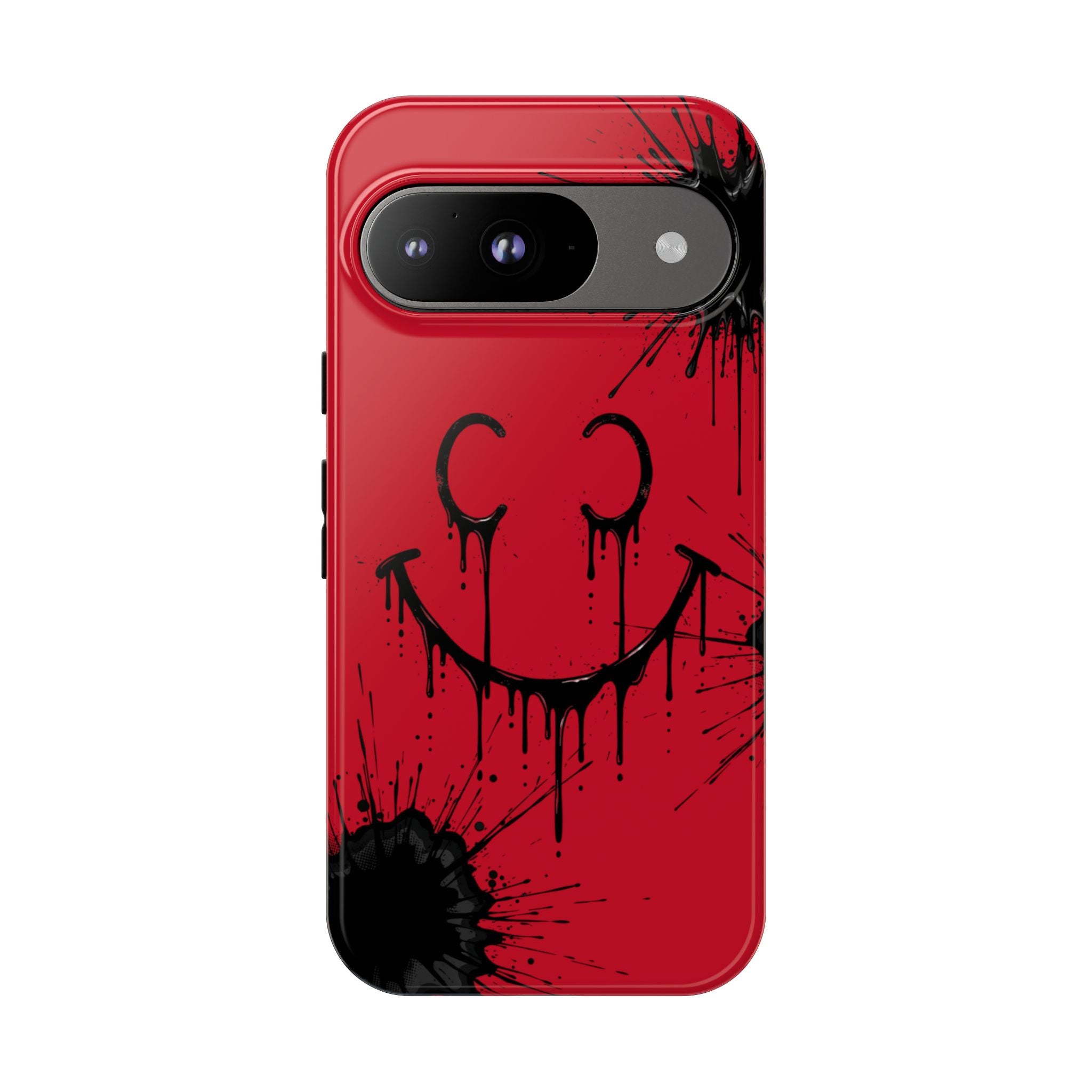 Protective Phone Case — Red Drip Smile Splatter Design