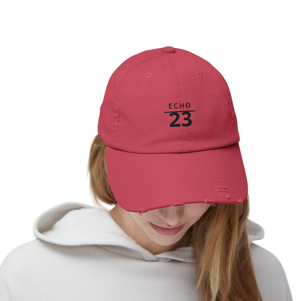 Distressed Echo 23 Baseball Cap — Vintage Washed Dad Hat