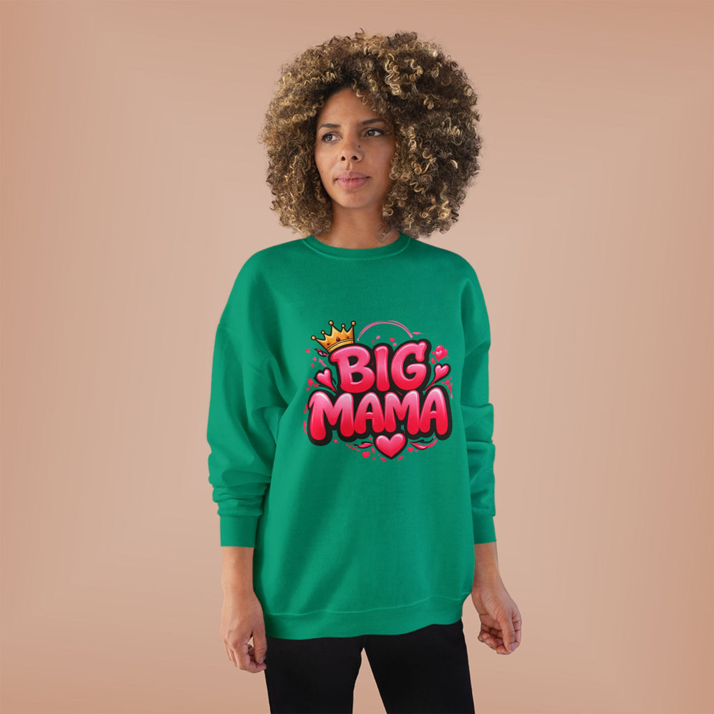Big Mama Crewneck Sweatshirt — Pink Crown Graphic Mom Gift