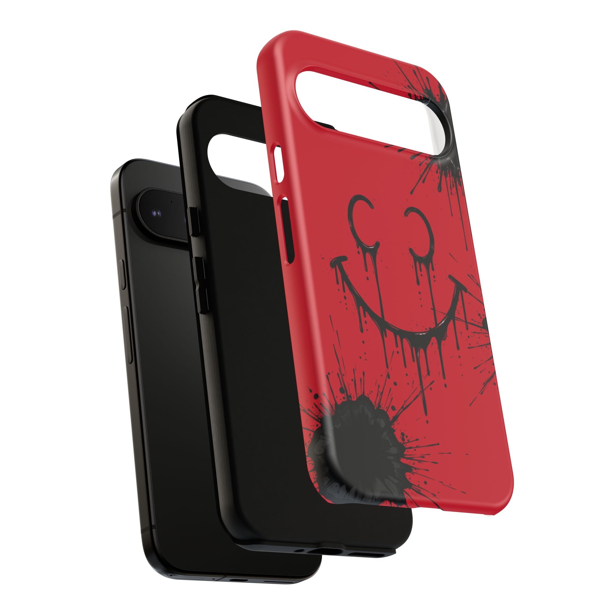 Protective Phone Case — Red Drip Smile Splatter Design