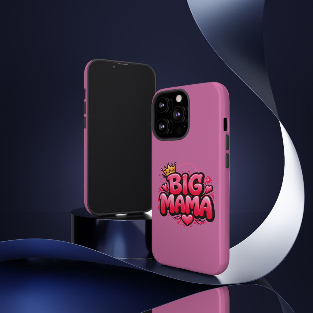 Big Mama Pink Phone Case — Cute Crowned Heart Graphic Tough Case