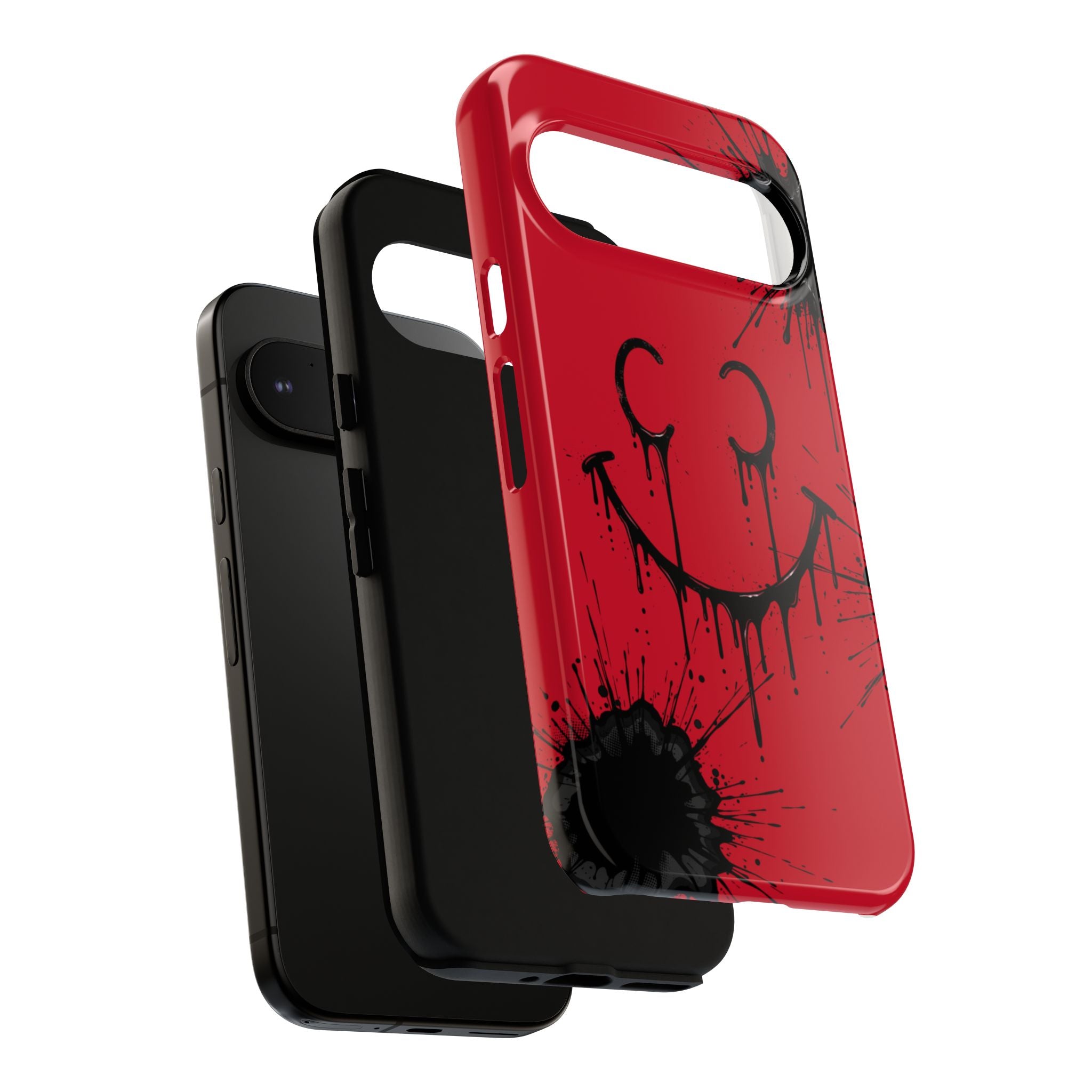 Protective Phone Case — Red Drip Smile Splatter Design