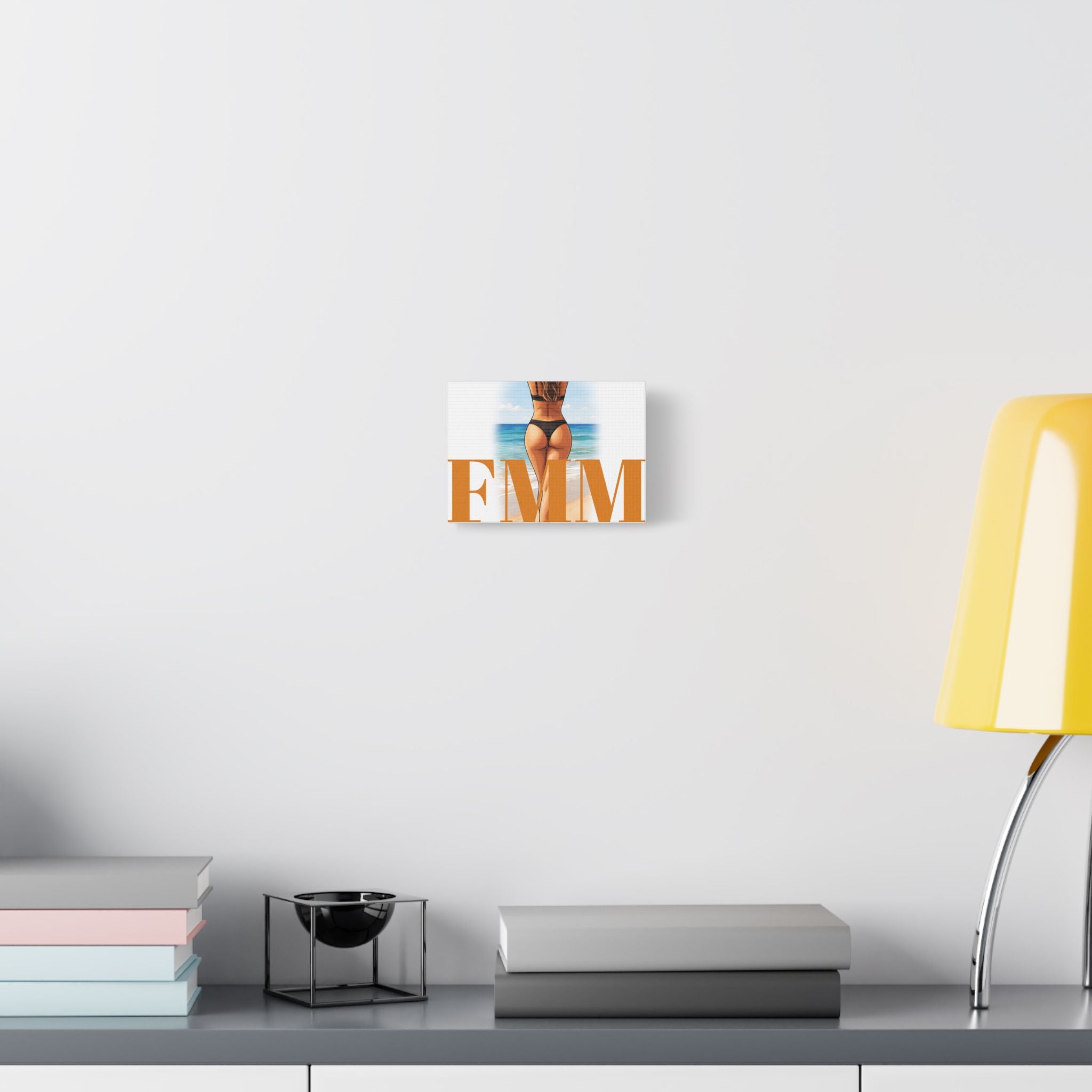 Canvas Wall Art – Beach Bikini Poster with 'FMM' Typography