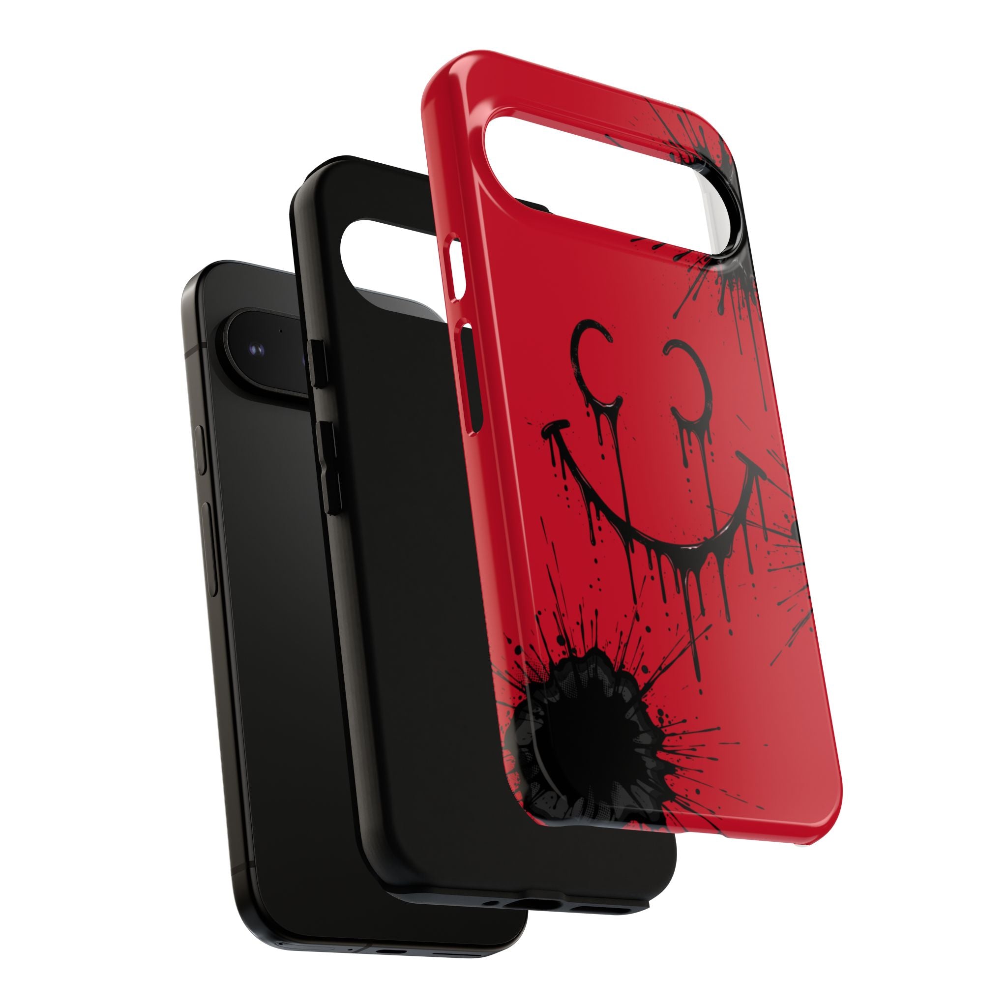 Protective Phone Case — Red Drip Smile Splatter Design