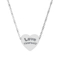 Engraved Heart Necklace — "Love Yourself" Sterling Pendant