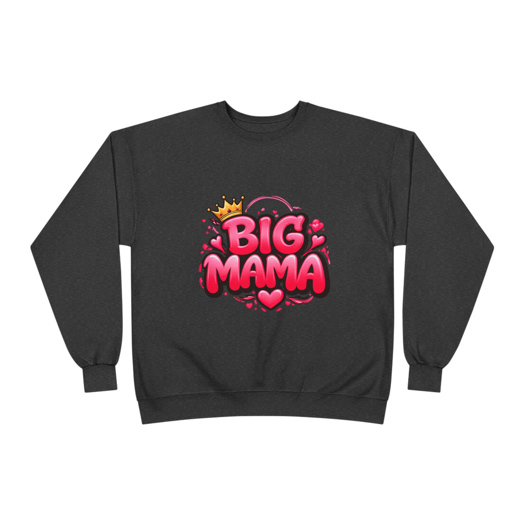 Big Mama Crewneck Sweatshirt — Pink Crown Graphic Mom Gift