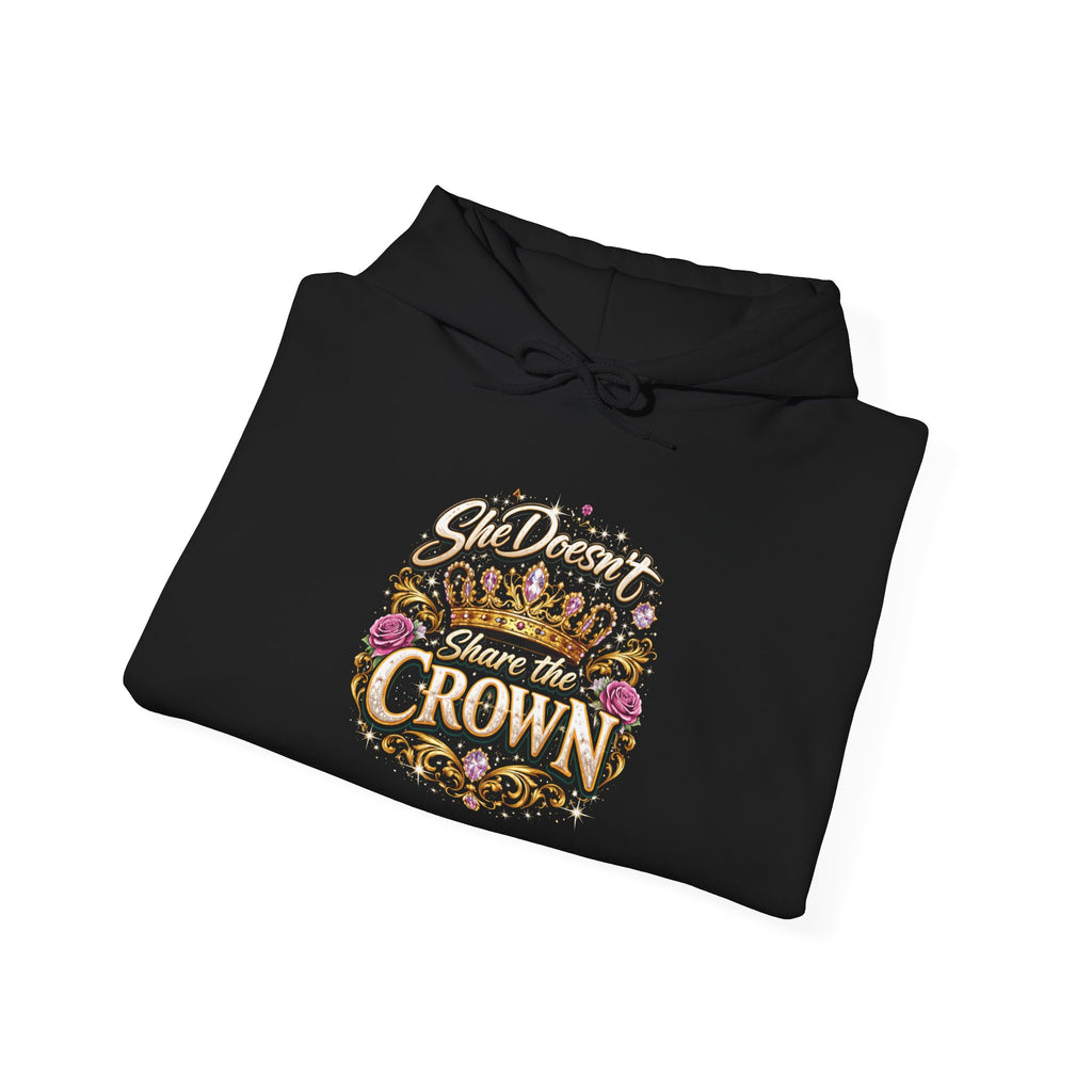 Hoodie — "She Doesn't Wear a Crown, She Wears It" Floral Empowerment Pullover