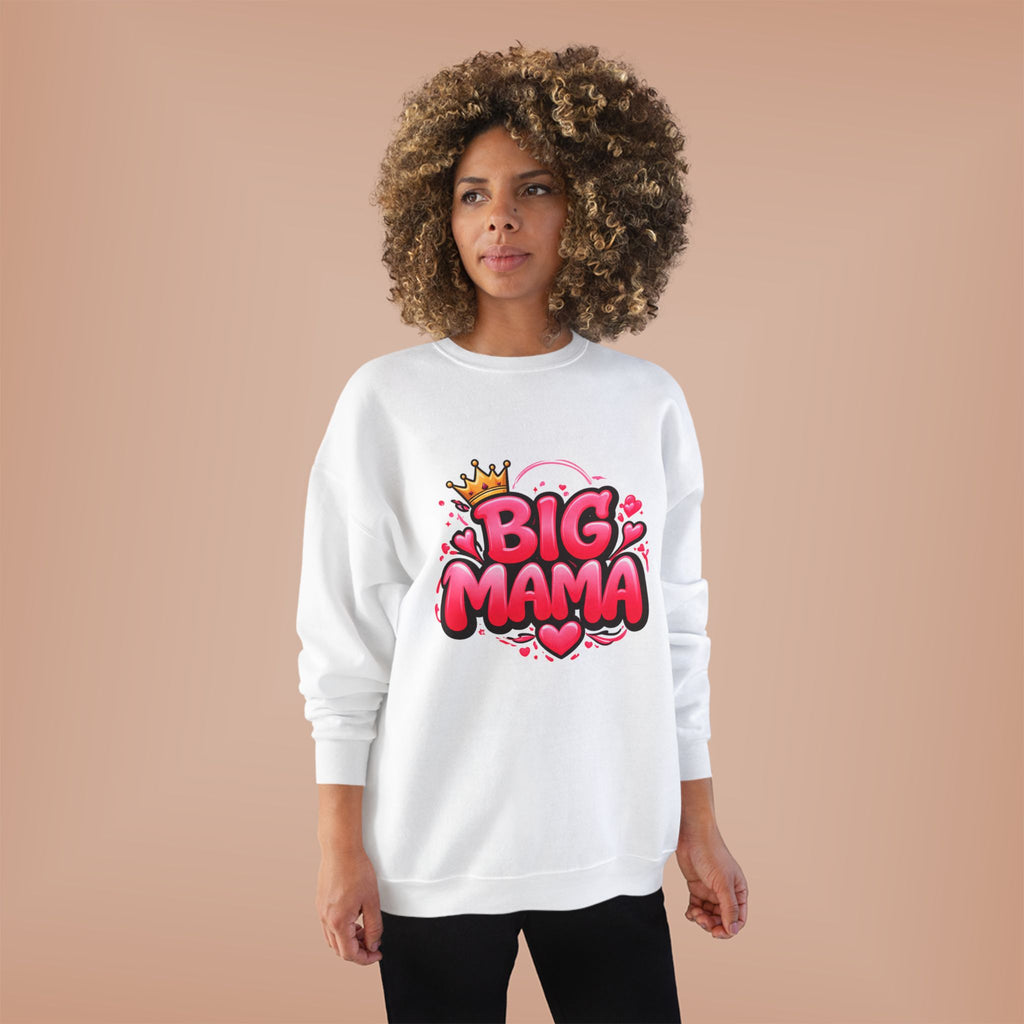 Big Mama Crewneck Sweatshirt — Pink Crown Graphic Mom Gift