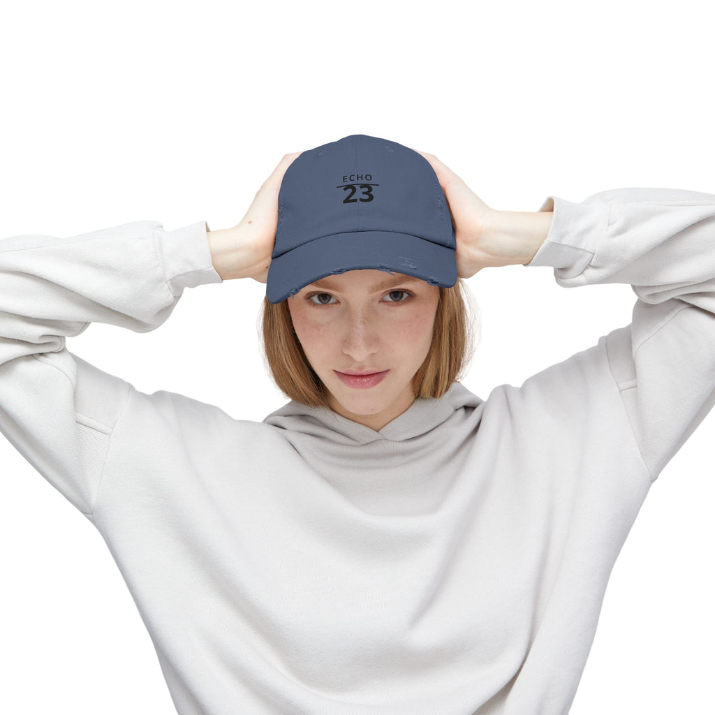 Distressed Echo 23 Baseball Cap — Vintage Washed Dad Hat