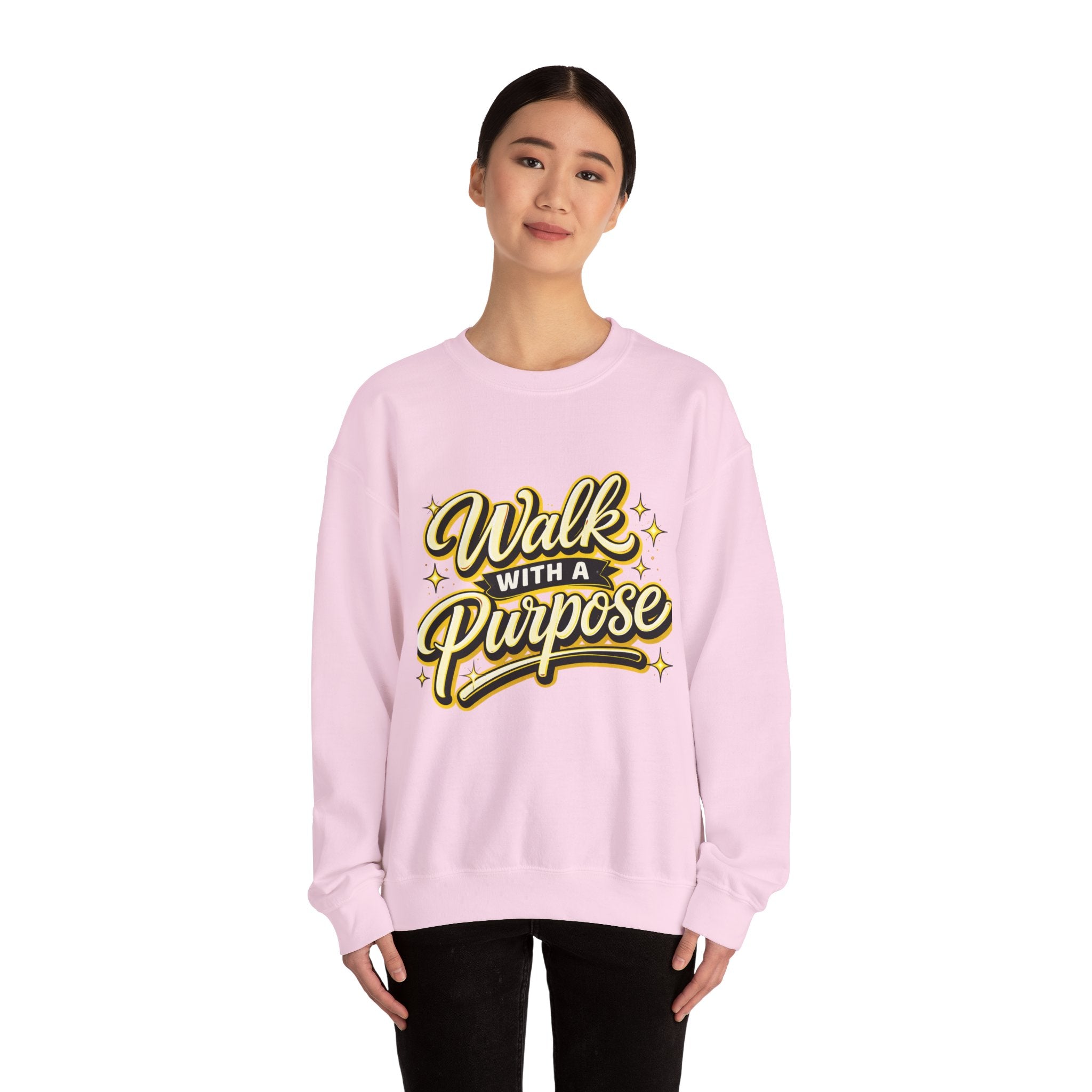 Walk With a Purpose Crewneck Sweatshirt — Inspirational Graphic Pullover
