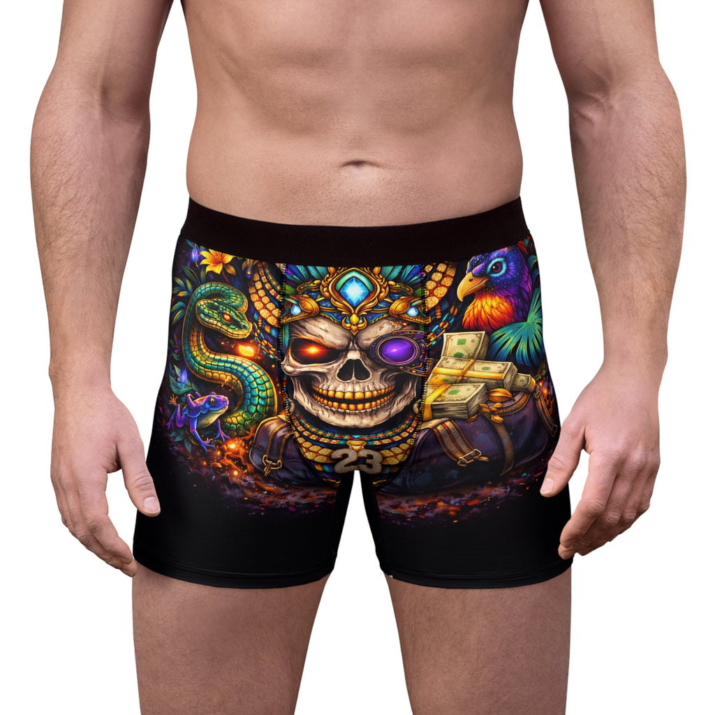 Skull & Jungle Boxer Briefs — Vibrant Day of the Dead AOP Men’s Underwear