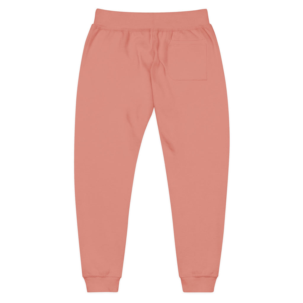 Embroidered “BigMama” Pink Fleece Sweatpants — Cute Floral Mascot Accent