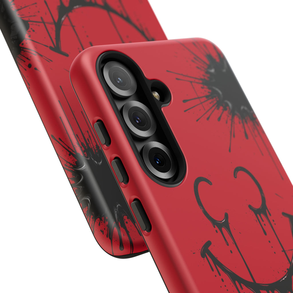 Protective Phone Case — Red Drip Smile Splatter Design