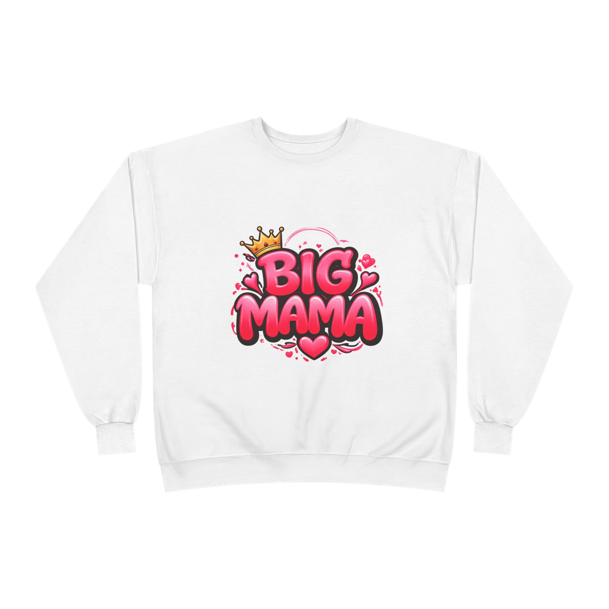 Big Mama Crewneck Sweatshirt — Pink Crown Graphic Mom Gift