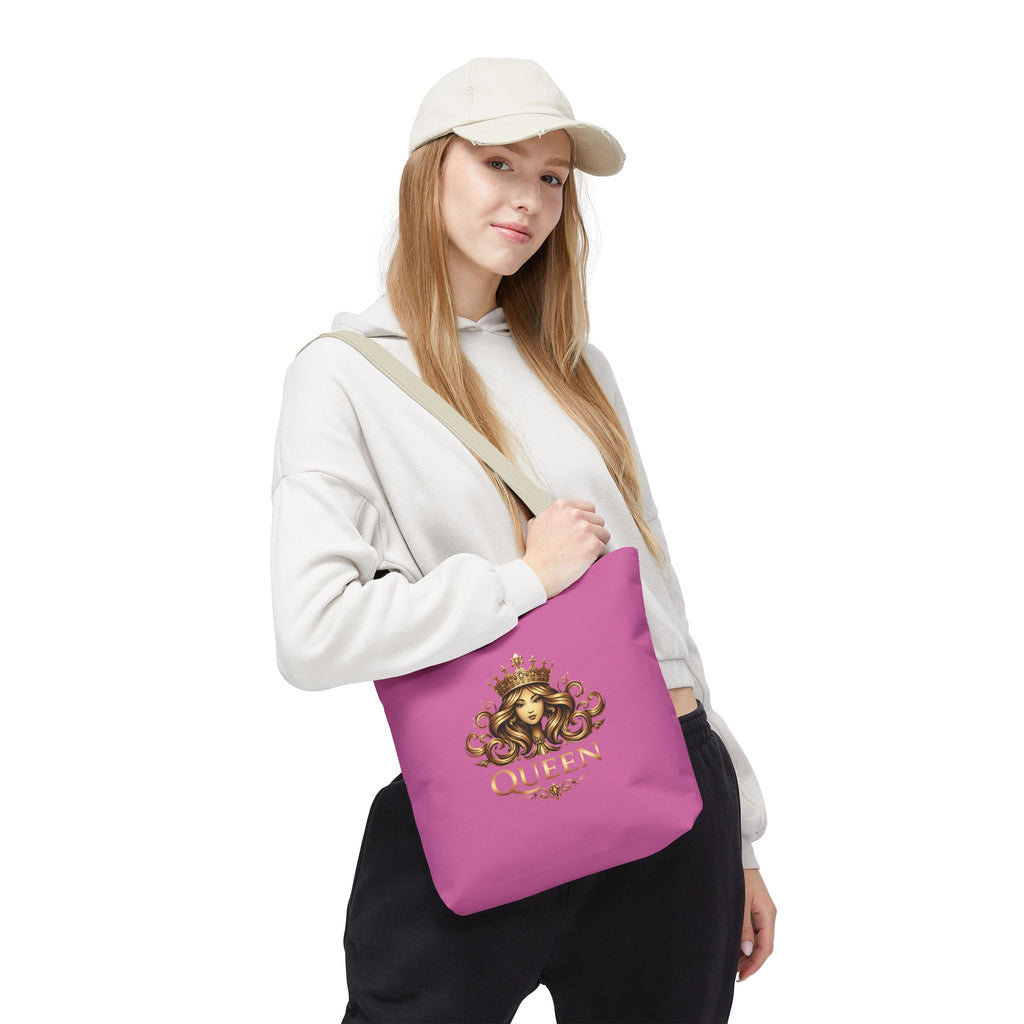 Queen Crown Pink Tote Bag — "Mind Yours" Graphic All-Over Print