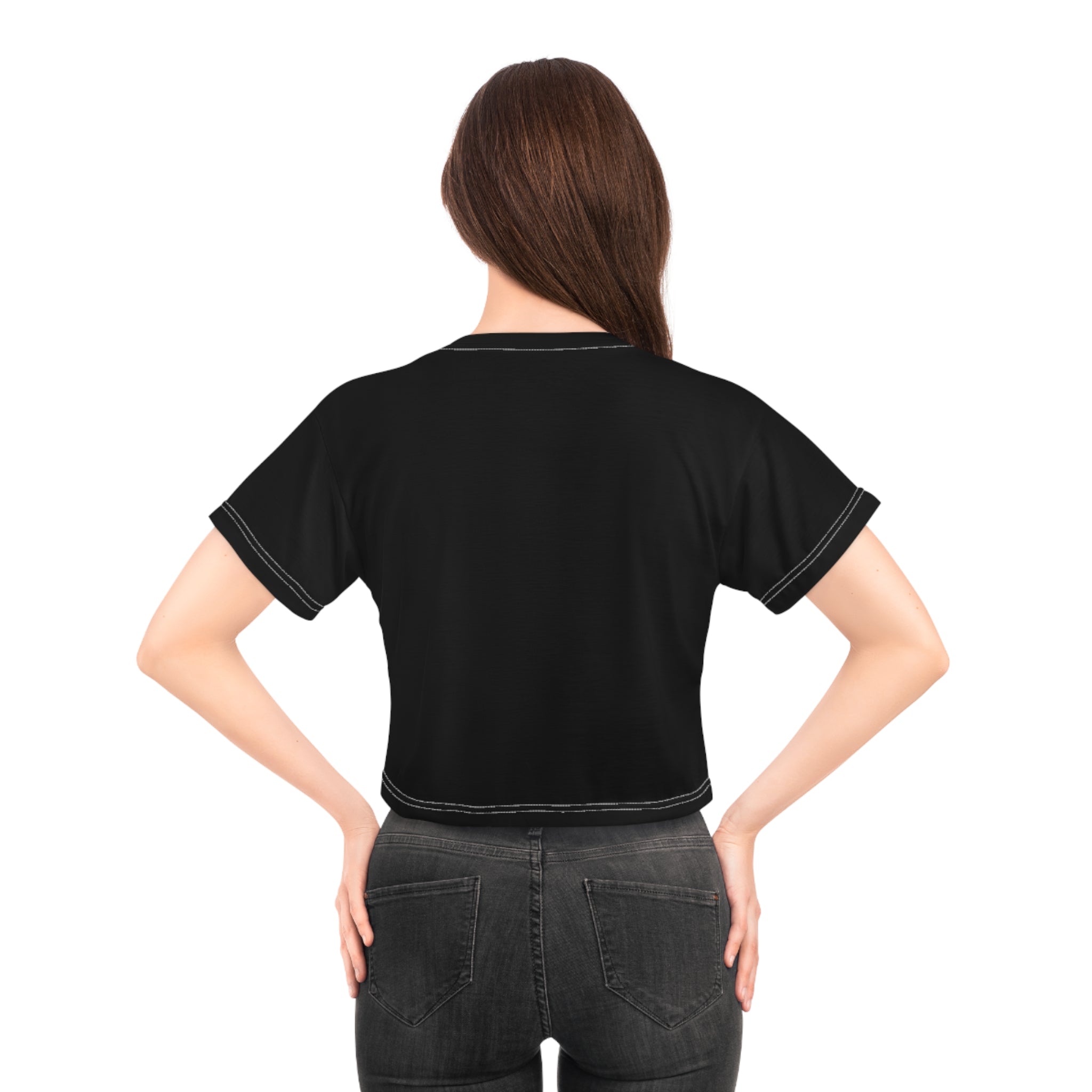 Queen Graphic Crop Tee — Regal Crowned Woman Design
