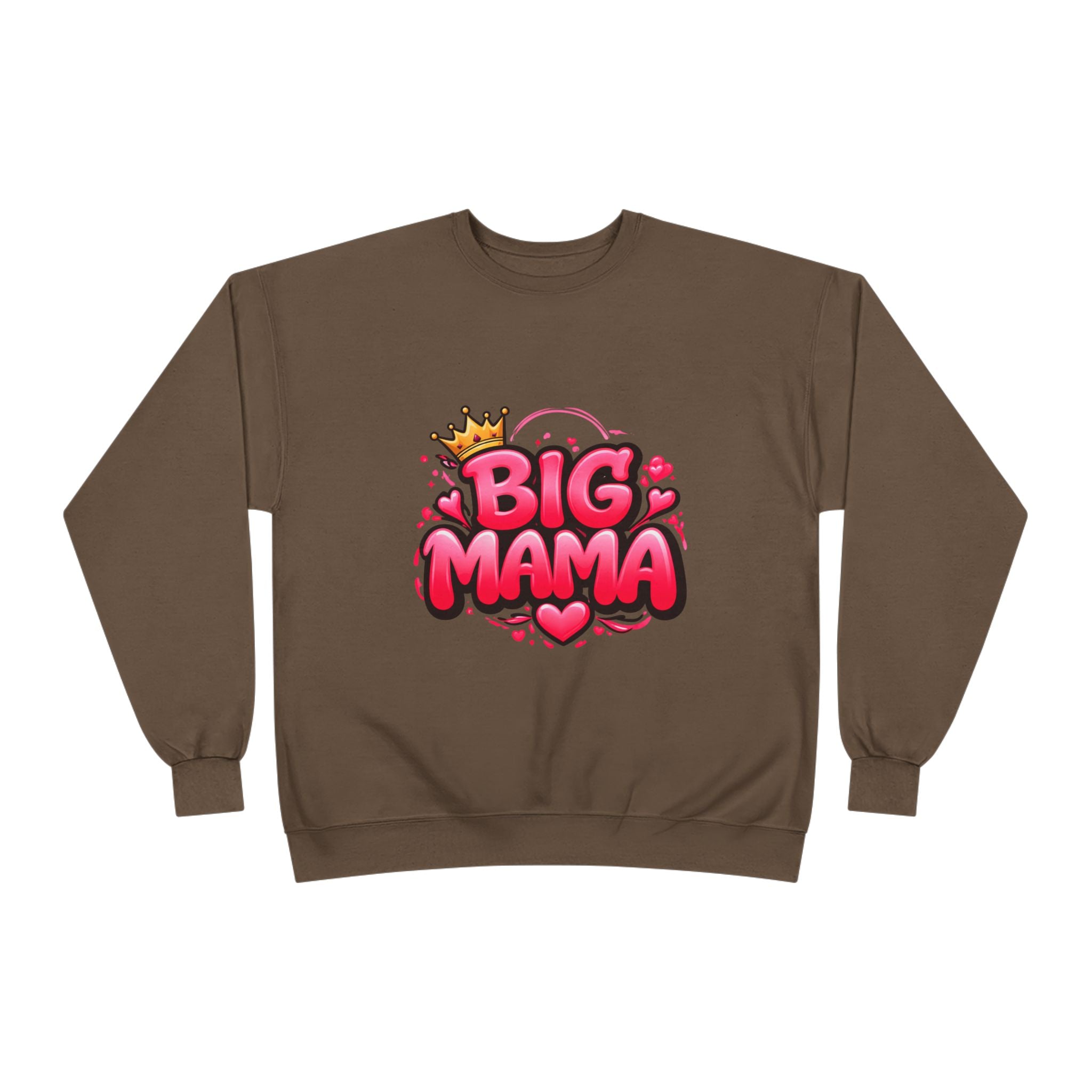 Big Mama Crewneck Sweatshirt — Pink Crown Graphic Mom Gift