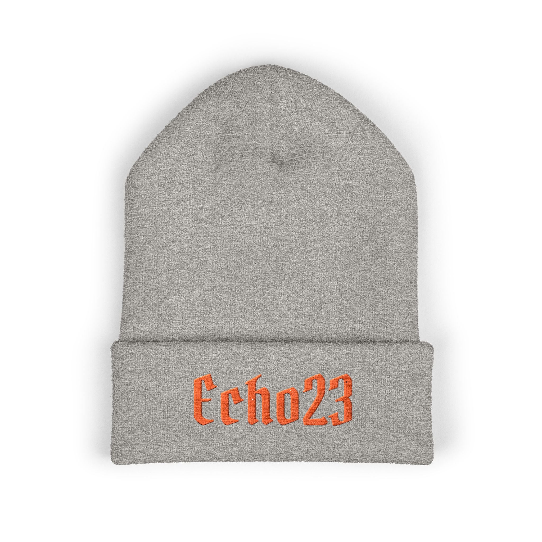 Embroidered 'Echo23' Classic Cuffed Beanie — Cozy Streetwear Knit Hat