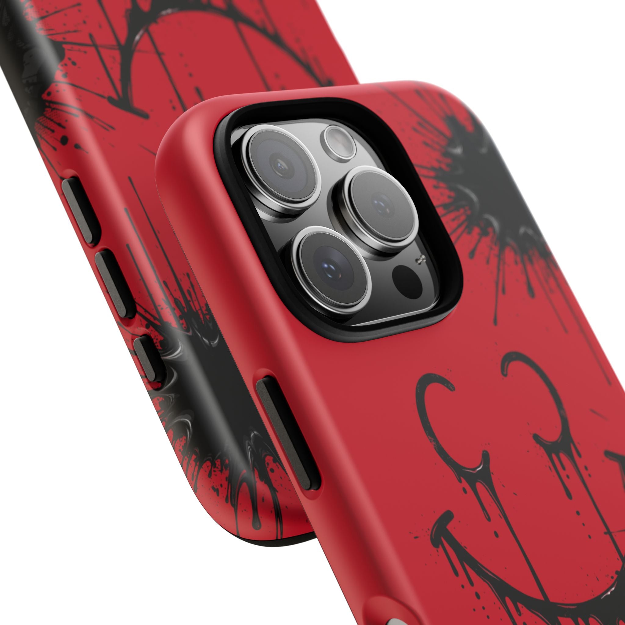 Protective Phone Case — Red Drip Smile Splatter Design