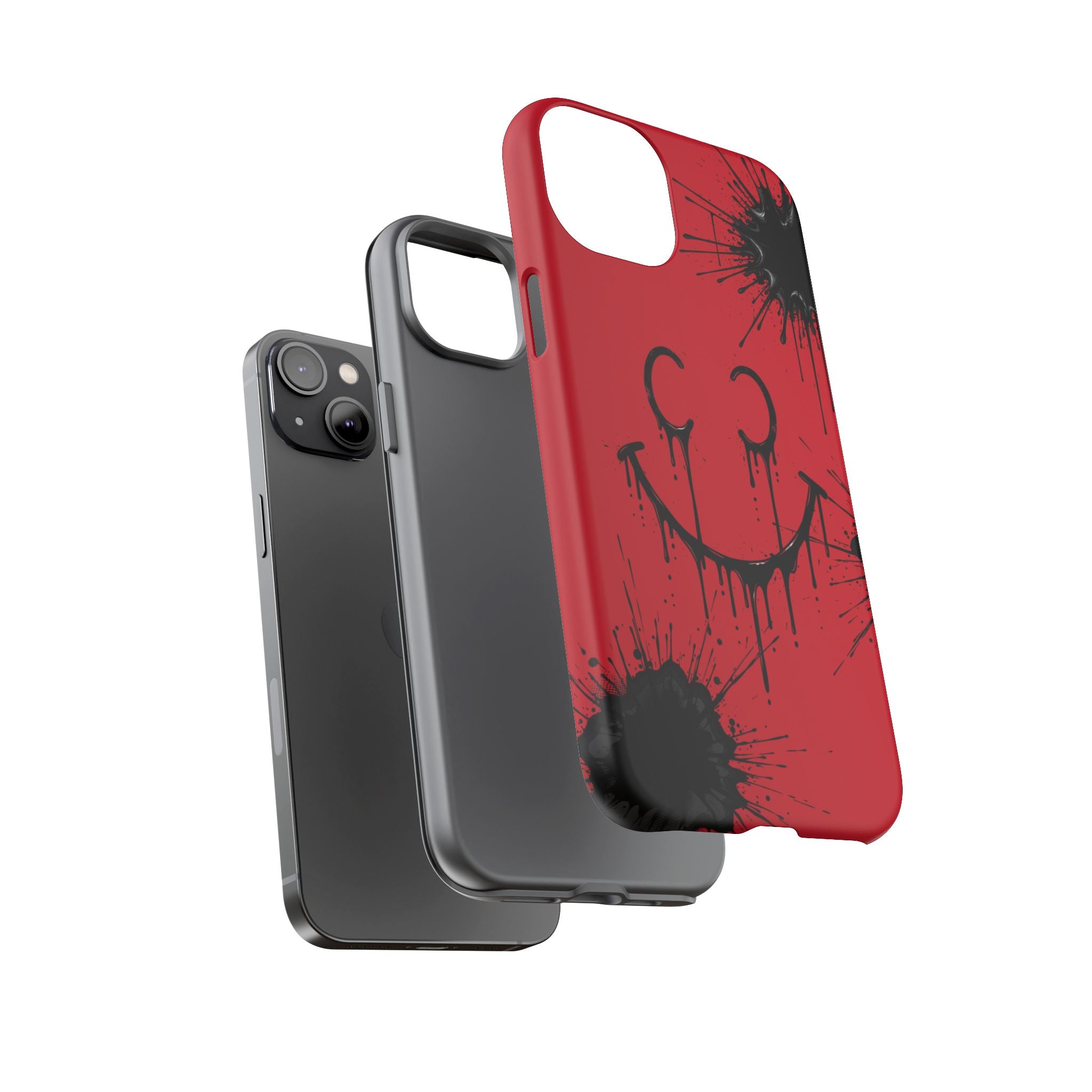 Protective Phone Case — Red Drip Smile Splatter Design