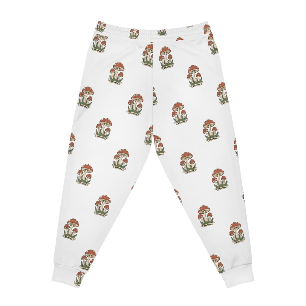 Mushroom Pattern Athletic Joggers — Botanical Graphic AOP Sweatpants