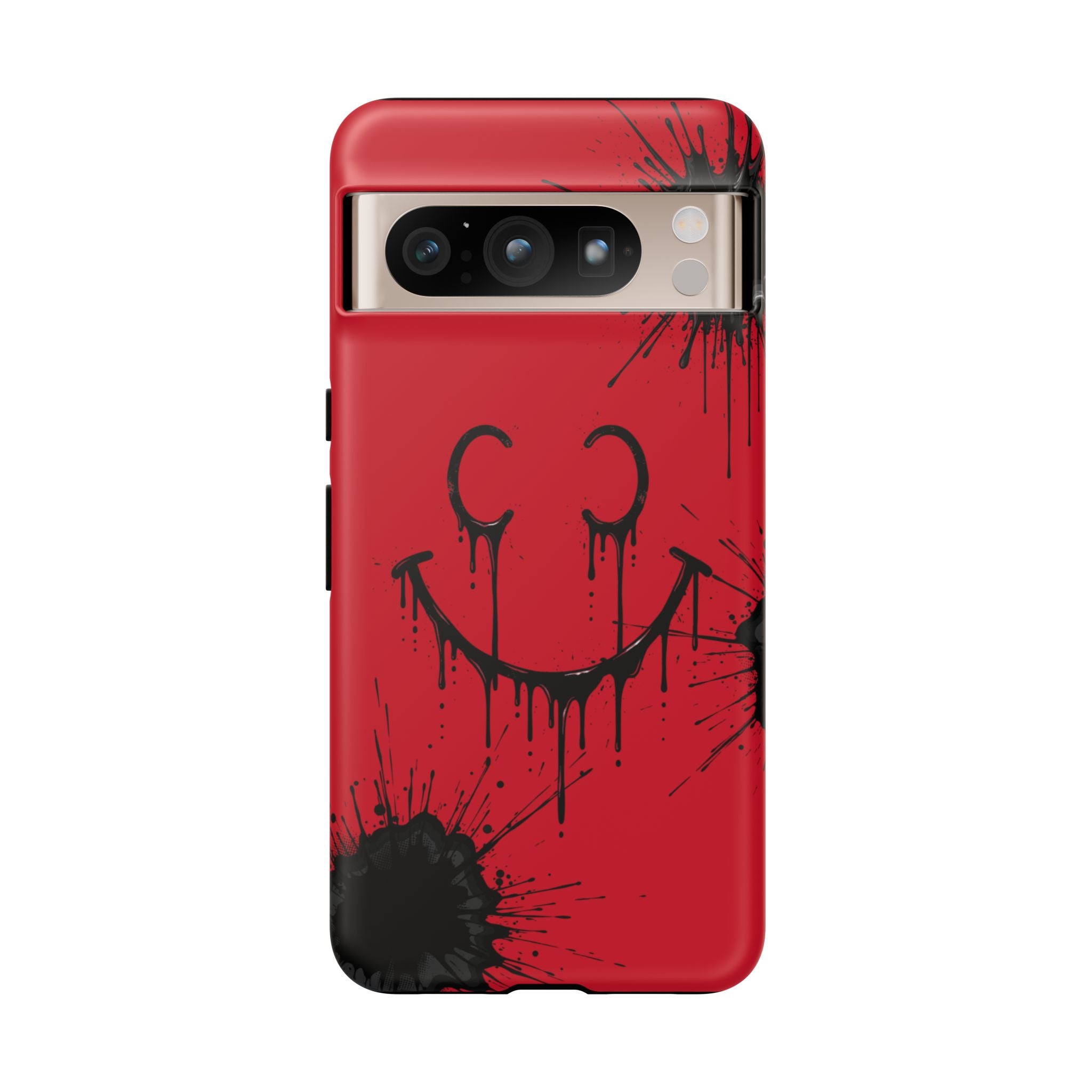 Protective Phone Case — Red Drip Smile Splatter Design