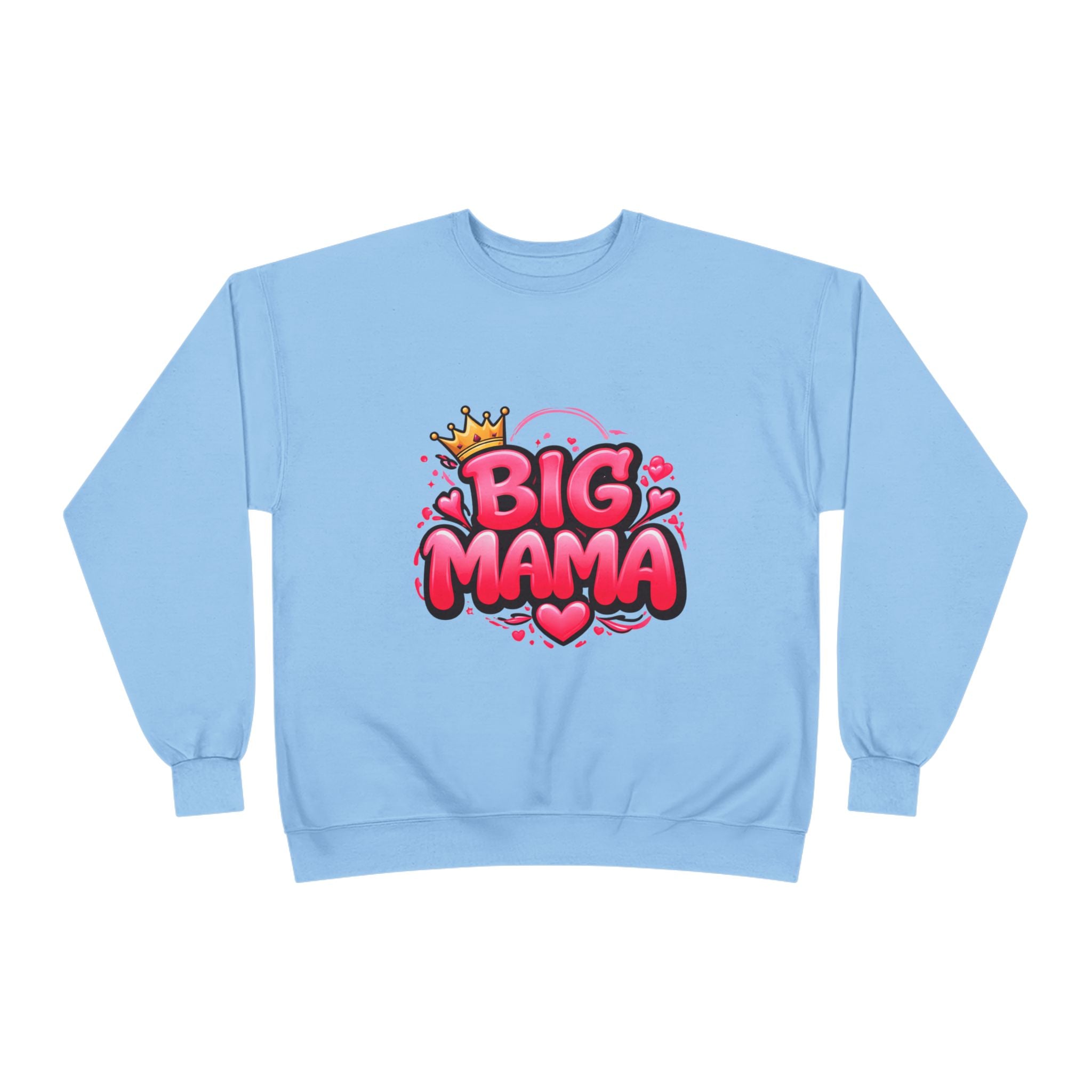 Big Mama Crewneck Sweatshirt — Pink Crown Graphic Mom Gift