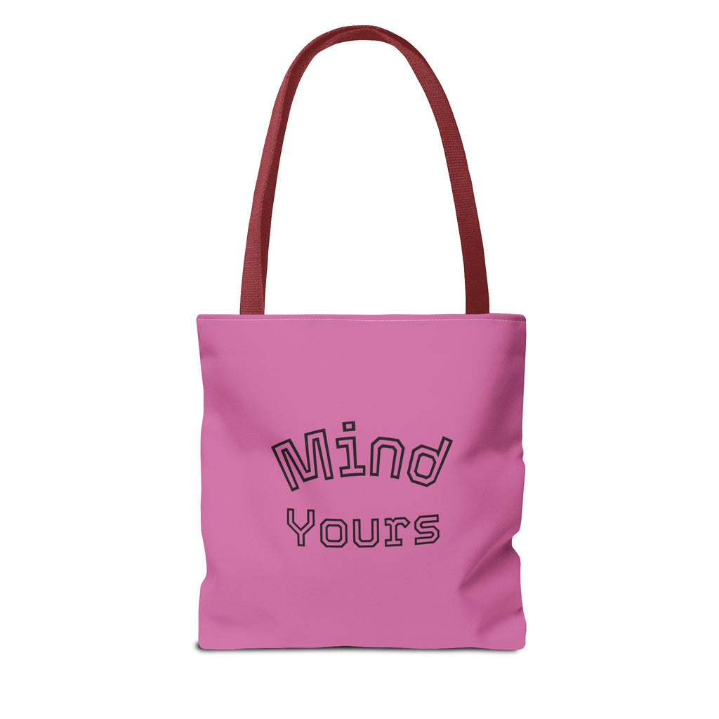 Queen Crown Pink Tote Bag — "Mind Yours" Graphic All-Over Print