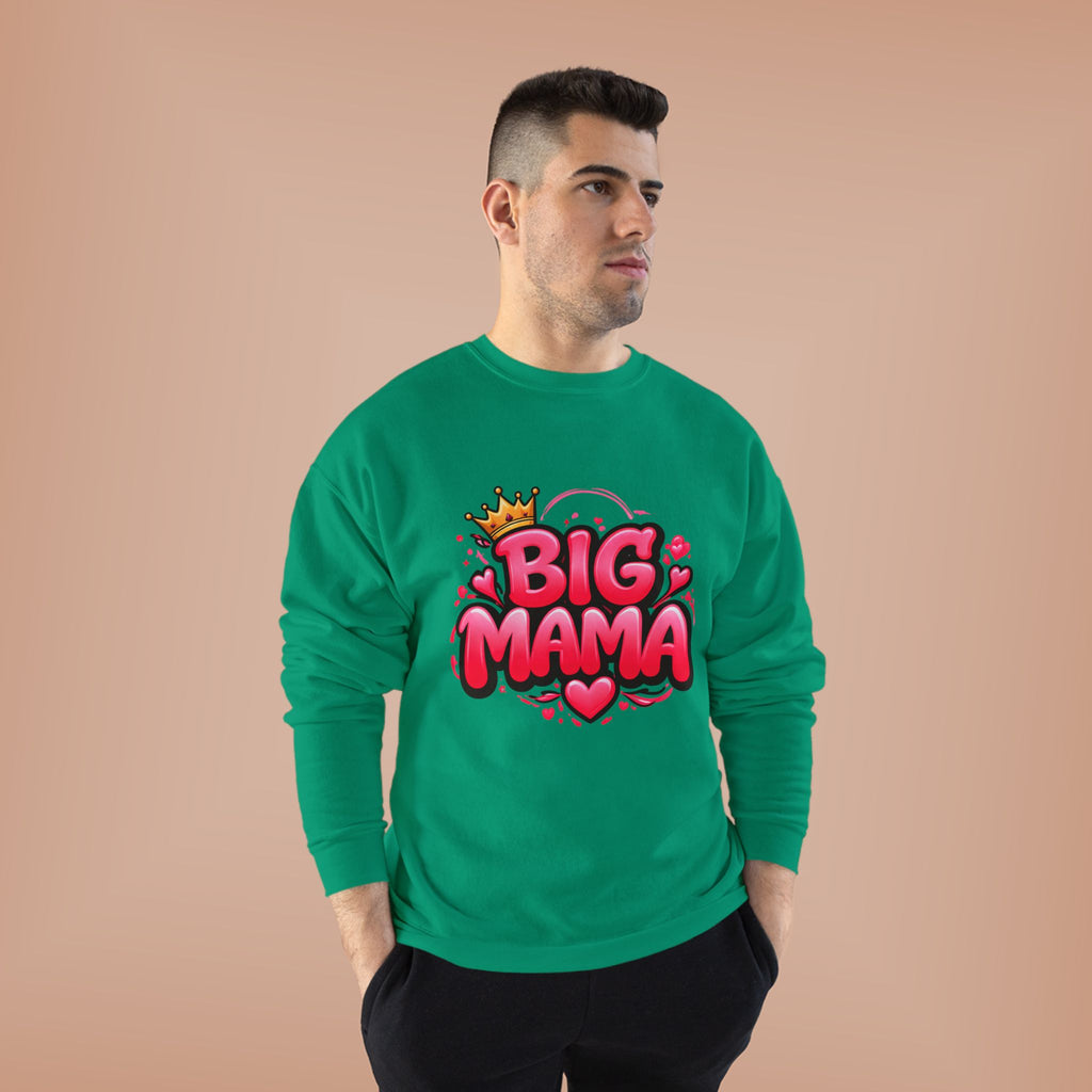Big Mama Crewneck Sweatshirt — Pink Crown Graphic Mom Gift